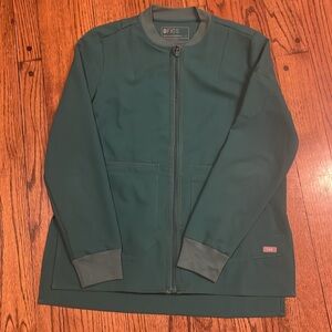 Figs scrub jacket Hunter Green small